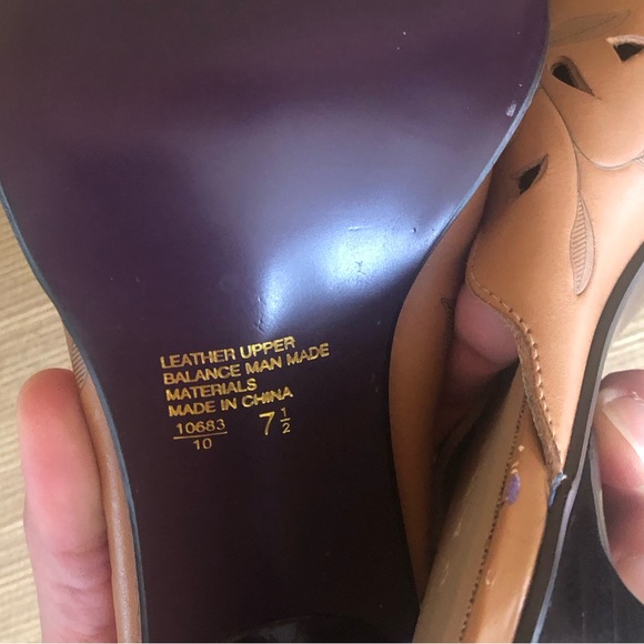 Fall Leather Cut out Pointed Toe Square Toe Vintage Heels Mules Y2K - Picture 7 of 7